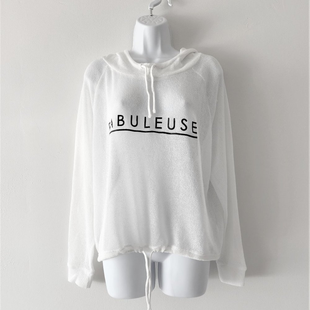 NWOT Beautiful white light see-through hoodie FABULEUSE